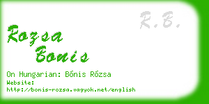 rozsa bonis business card